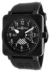 Bell & Ross BR01-96-ALTIM Men's BR 01 Altimeter Automatic Black Rubber and