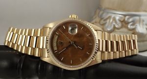 Rolex Day-Date ref. 18038 President Wood Dial Radica chiara garanzia Rolex B&P