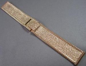 ESTATE FANCY 18MM WIDE 18KT YELLOW GOLD SOLID MENS WATCH BAND 6-6.25
