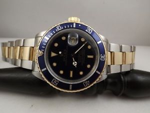 Rolex submariner ref. 16803 ser. 8866xxx anno 1985 Blu dial  acciaio oro 18 kt