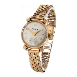 Helvetia 9ct Yellow Gold Mechanical Wristwatch