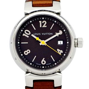 Pre-owned LOUIS VUITTON Tambour Vernis Q1211 Quartz Dark Brown Dial Watch,AS image 1