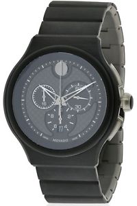 Movado Parlee Black Carbon Fiber Chronograph Mens Watch 0606929