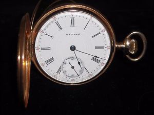 14k yellow gold Waltham pocket watch 1923 16 size hunter case 15 jewels