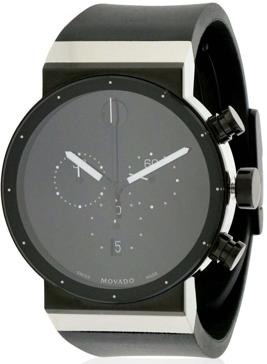 Movado Sapphire Chronograph Rubber Mens Watch 0606501