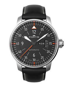 Fortis COCKPIT TWO Swiss Auto watch 41mm case Day/Date Black strap 704.21.19 L01