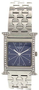 Unisex Hermes H Hour Stainless Steel Diamond Watch HH1.510