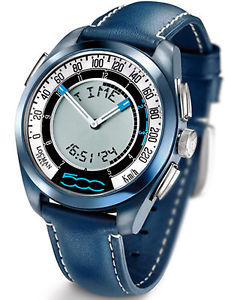 Locman Fiat 500 Limited Edition Steel Ana-Digital Blue & White Watch, New-in-Box