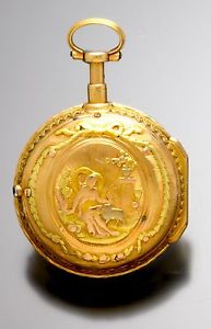 18K ¼-Hour Bell Repeater Multi-Gold Repousse Verge Fusee by Lepine Pocket Watch