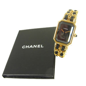 Authentic CHANEL Vintage Premiere Wristwatch Gold Quartz Swiss Made #L A21915