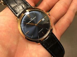 ~Very Rare~ Girard Perregaux 1966 Blue Dial 18K Rose Gold Watch *Complete Set*