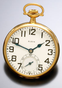 Elgin B.W. Raymond Railroad Pocket Watch 14K Rose Gold Case 21-Jewel Movt CA1925