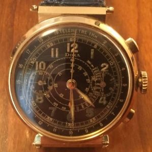 Doxa Chrono gold 14kt, year 1940, vintage on old4you.com