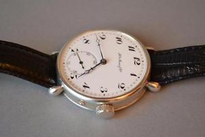 Henry Moser Sterling Silver (0,925) Large Gents Watch. 46mm.
