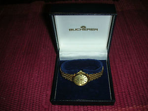 Ladies Bucherer Watch AUTOMATIC 18K Yel.Gold Bracelet plus Box, Excellent Cond.