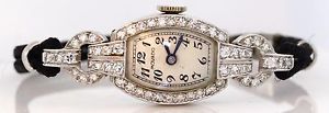 VINTAGE MOVADO PLATINUM HAND-WINDING WATCH W/ 0.50 CTW DIAMONDS! 13.1 GRAMS #H31
