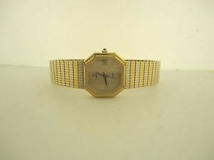 18K Two Tone Gold Heavy 58.3g Unisex Concord Swiss Large Octagon Quartz Watch