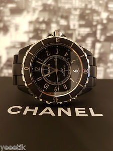 Chanel J12 Automatic Mens Watch 41mm Black Matte Ceramic H3131 Warranty