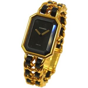 AUTHENTIC CHANEL VINTAGE PREMIERE WRISTWATCH GOLD QUARTZ SWISS MADE L H02312