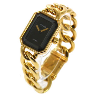 Authentic CHANEL Vintage Premiere Gold Chain Wristwatch 750 K18 Quartz BT07881
