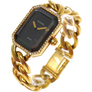 Auth CHANEL Premiere Wristwatch Diamond #L Quartz Gold-Tone Accessories A13692