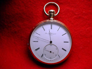 18 KT GOLD EDOUARD PERREGAUX OF LOCLE 53 MM SWISS FULLY RESTORED WATCH!!   #4010