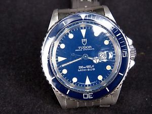 VINTAGE TUDOR MINI-SUB 200M 2671 25J SWISS SS DATE AUTOMATIC BOY SIZE MENS WATCH