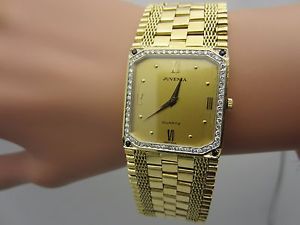 Vintage Juvenia watch Men's 18K yellow gold and diamond