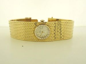 Vintage 18K Yellow Gold Bucherer Heavy 92g Mechanical Wind Up Ladies Wide Watch