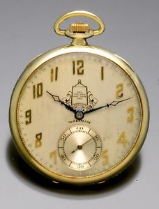 Scarce 14K Green Gold Waltham Pocket Watch with Packard Motor Co. Marked Dial