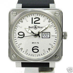 Auth BELL & ROSS "Aviation" BR01-96W SS x Rubber Automatic, Men's watch