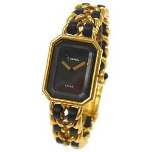 AUTHENTIC CHANEL VINTAGE PREMIERE WRISTWATCH QUARTZ GOLD-TONE SWISS L E06419