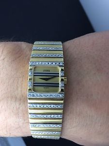 Juvenia Woman's 18k Yellow & White Gold Quartz Watch 2.5 Carat Natural Diamond