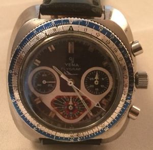 Yema Chronograph Flygraf Tricompax, With Box, Year 1964 Ca, Vintage On Old4You