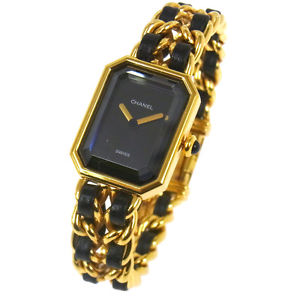 Authentic CHANEL Vintage Premiere Wristwatch Gold Quartz Swiss Made #M A19658