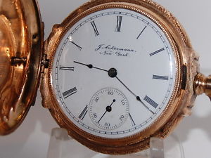 ANTIQUE  PRIVATE LABEL SOLID 14K GOLD MULTICOLOR JACOB ACKERMANN POCKET WATCH