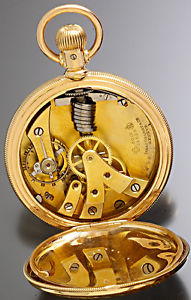 Rare Isaac Grasset Helical Coil Spring Wind 14K Solid Gold Pocket Watch CA1890