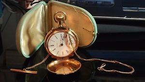 Pocket Watch Antique  C 1902 by Waltham and Co. 14K gold- double Hunter