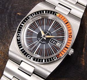 WITTNAUER Super Sport D radial dial rotating bezel genuine SS breath 1970