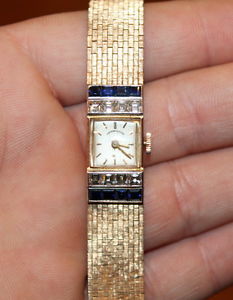 Concord 14K Gold Diamond & Sapphire Ladies Designer Watch