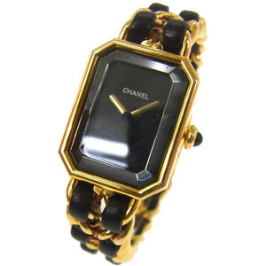 Authentic CHANEL Vintage Premiere Wristwatch Gold Quartz Swiss Made #M A18894