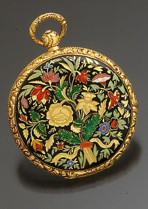 Extraordinary 18K Gold Case Ladies Pocket Watch with Courful Enamel CA1860