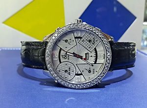 JACOB & CO UNISEX FULL DIAMOND BEZEL WATCH WITH BOX!! 5 TIME ZONES LIMITED EDITI