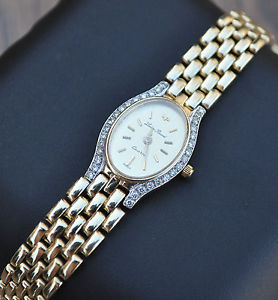 Lucien Piccard Diamond and Solid 14k Gold Ladies Watch
