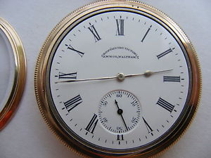 Rare Antique Chronometro Victoria Waltham Pocket Watch 14K Solid Gold Case 1897