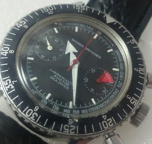 Vintage 60's  Nivada  Grenchen  Chronomaster  Aviator  Sea  Diver  Valjoux 92