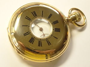 Antique 18k Gold Jean DELEYDERRIERE Demi Hunter Chronometer Pocket Watch
