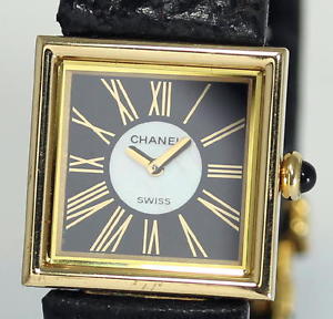 Auth CHANEL Mademoiselle 18K solid gold Ladies 750 Quartz Wrist Watch_268908