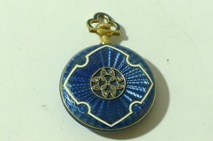 Antique HAAS NEVEUX 18k Gold Pendant Pocket Watch with Diamonds