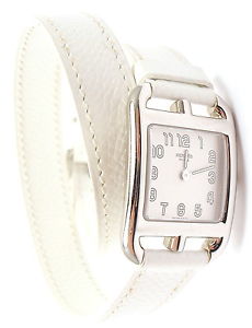 AUTHENTIC HERMES CAPE CODE WHITE LEATHER WRAP LADIES WATCH, 2005, EXCELLENT